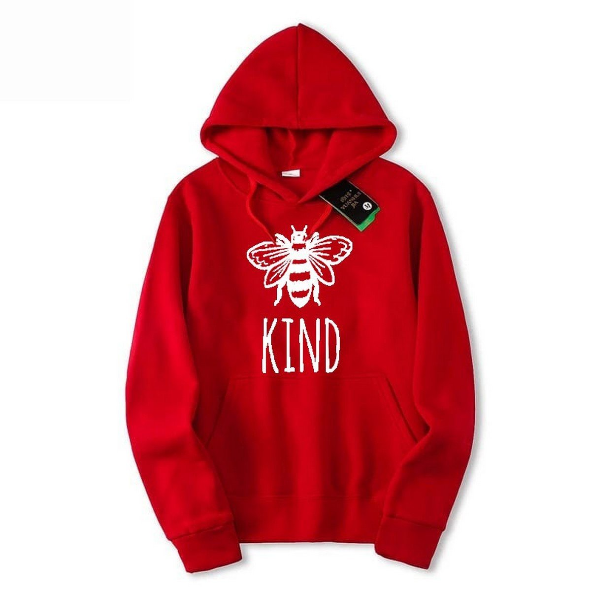 Bee Kind Printed Fleece Full Sleeves Pull Over Hoodie For Women And Men - DENIMS - Hoodies & Sweatshirts - 