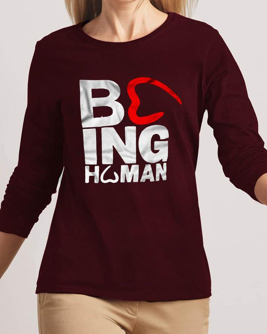 Being Human New Fashion Maroon High Graphic Excellent Quality T - shirt - DENIMS - Tops & T - Shirts - 