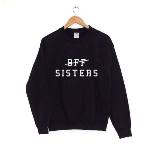 BFF SISTERS Black Sweat Shirt 100%FLEECE for women 273 - DENIMS - Hoodies & Sweatshirts - 