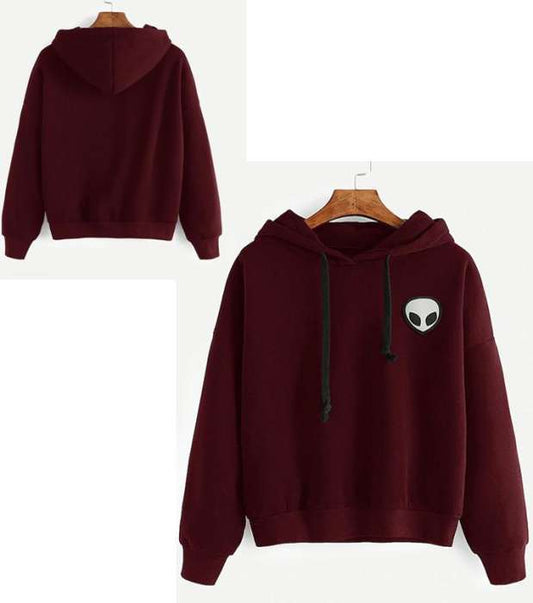 BINN Printed Maroon Hoodie For women - DENIMS - Hoodies & Sweatshirts - 