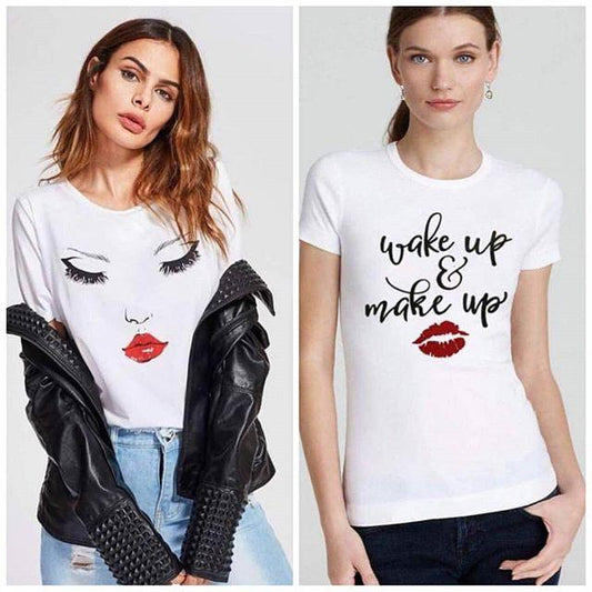 Black Beach Please Cotton Printed T - Shirt For Women - DENIMS - Tops & T - Shirts - 