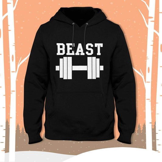 Black Bleast Fleece Full Sleeves Pull Over Hoodie For Men - DENIMS - Hoodie & Sweatshirt - 