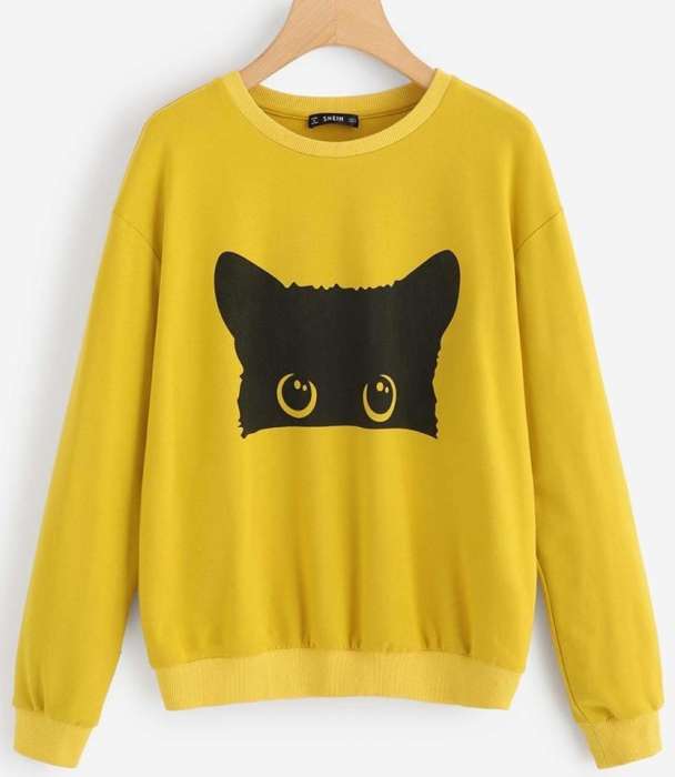 Black Cat Sweatshirt For Women - DENIMS - Hoodies & Sweatshirts - 