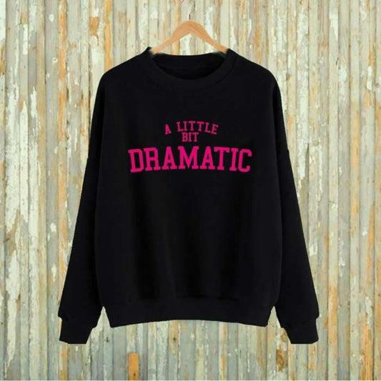 Black drametic Printed sweat shirt For Women - DENIMS - Hoodies & Sweatshirts - 