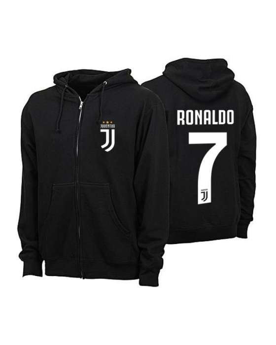 Black Fleece Juventus Ronaldo 7 Number Hoodie for Women - DENIMS - Hoodies & Sweatshirts - 