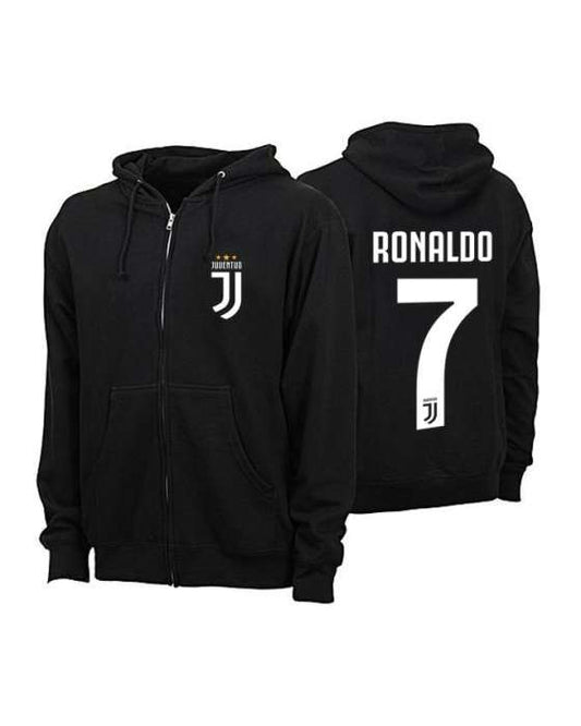 Black Fleece Juventus Ronaldo 7 Number Hoodie for Women - DENIMS - Hoodies & Sweatshirts - 