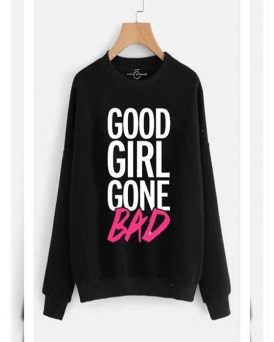 Black GOOD GONE BAD Printed Sweatshirt for womens - DENIMS - Hoodies & Sweatshirts - 