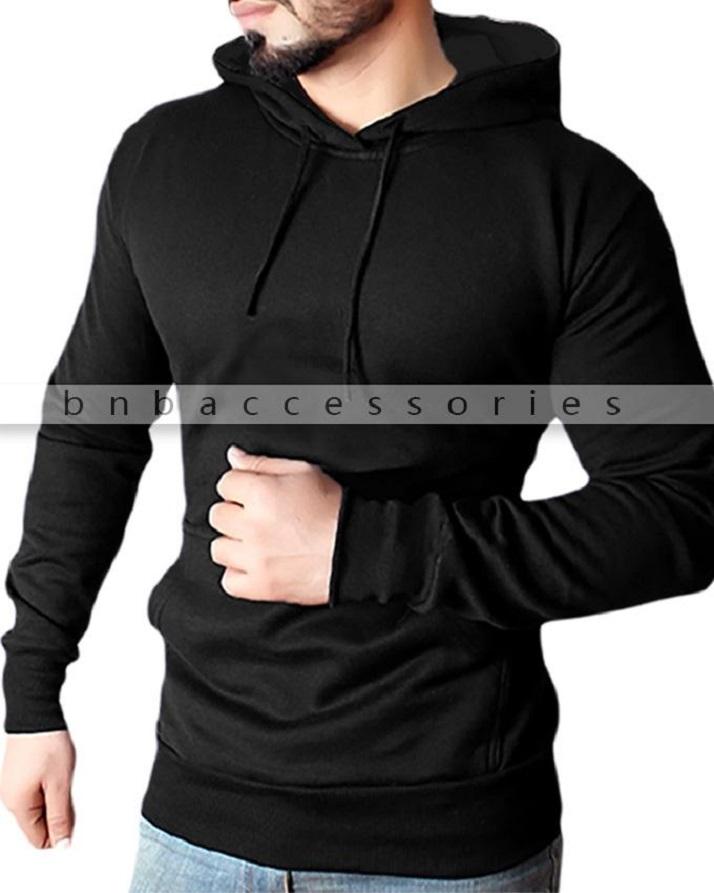 Black Hoody For Mens Plain Fit Hoodie Mens - DENIMS - Hoodie & Sweatshirt - 