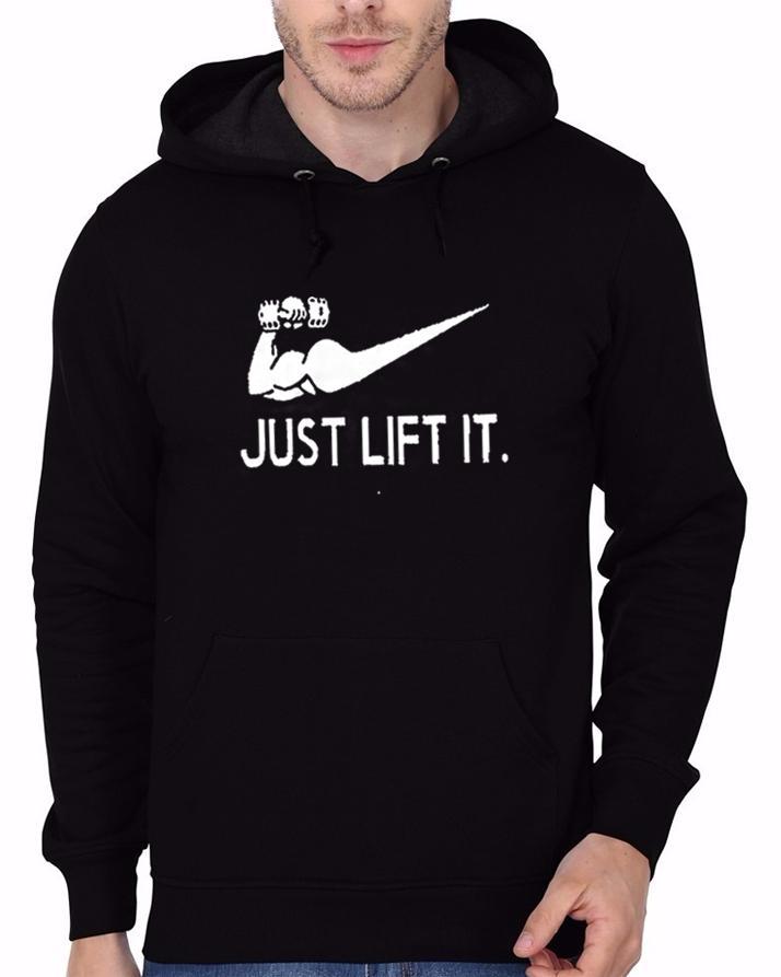 Black Hoody Just Lift it Hoody For Mens Fit Hoodie Mens - DENIMS - Hoodie & Sweatshirt - 