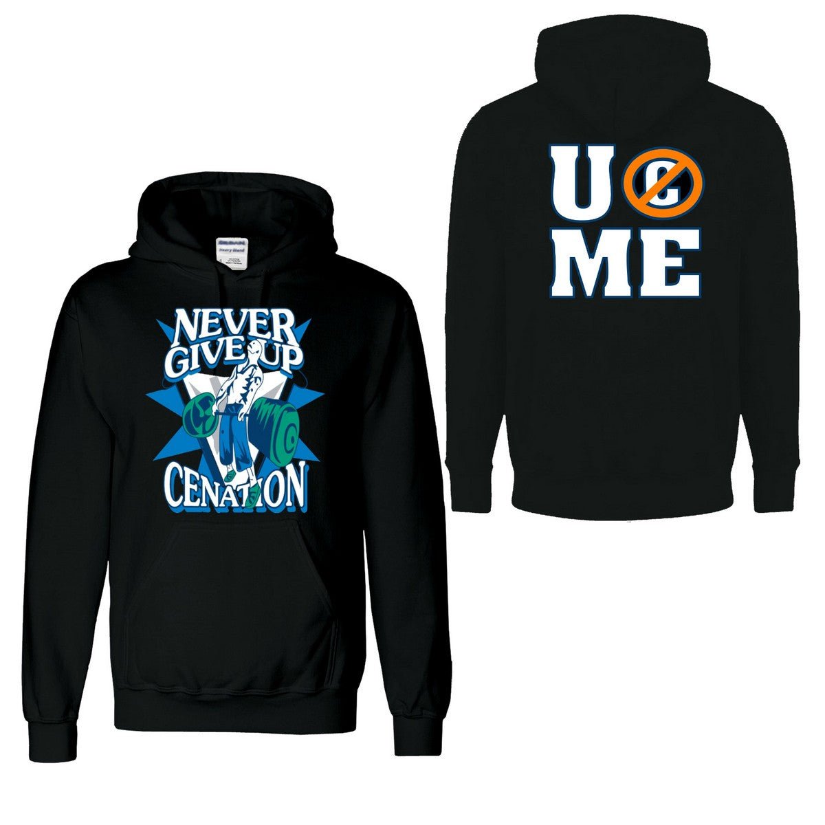 Black John Cena Hoody Printed Cotton Hoodie Never Give Up Hoody Earn The Day Pullover Hoody For Mens - DENIMS - Hoodie & Sweatshirt - 