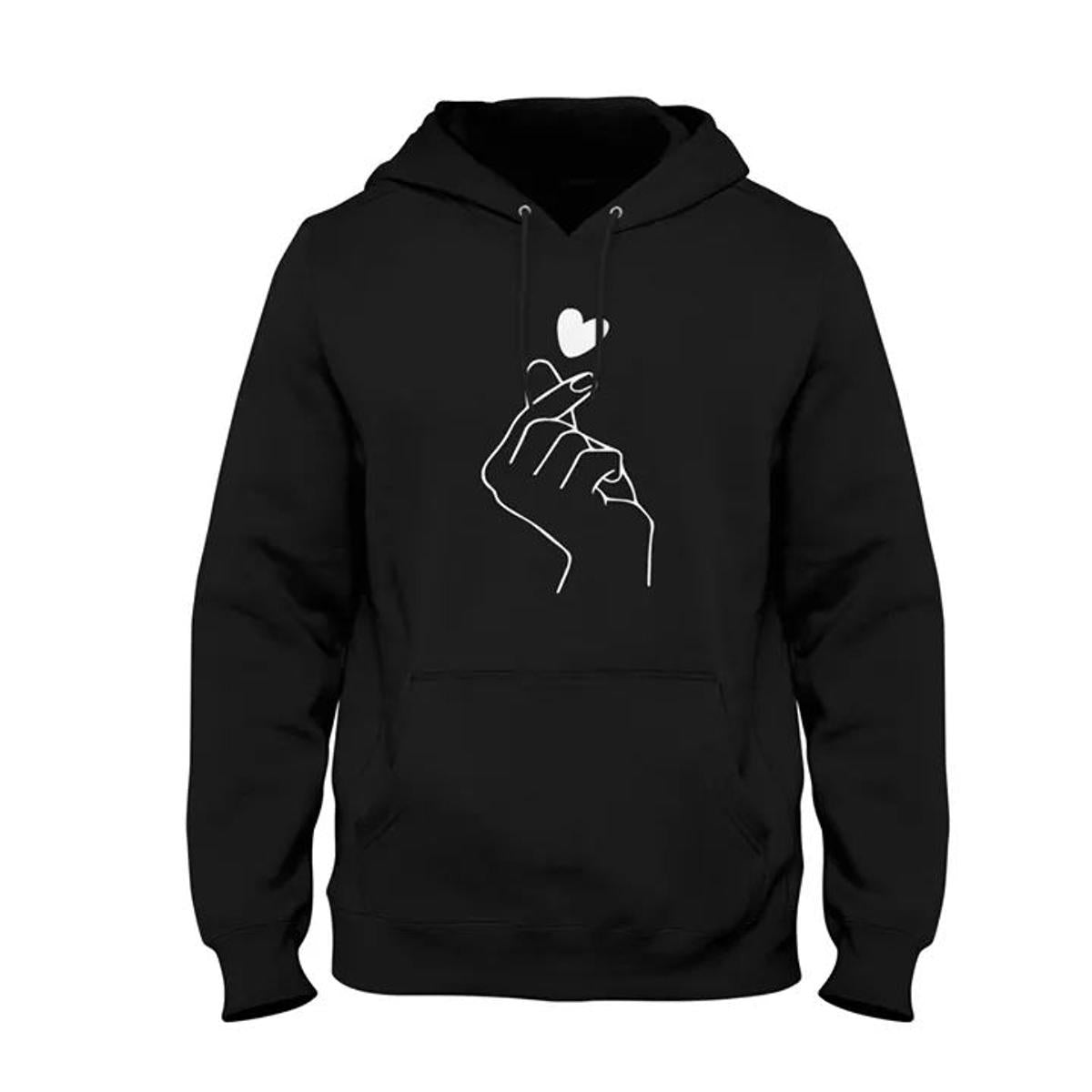 Black love Charm Printed Winter Fleece Full Seeves Hoodie For Women - DENIMS - Hoodies & Sweatshirts - 