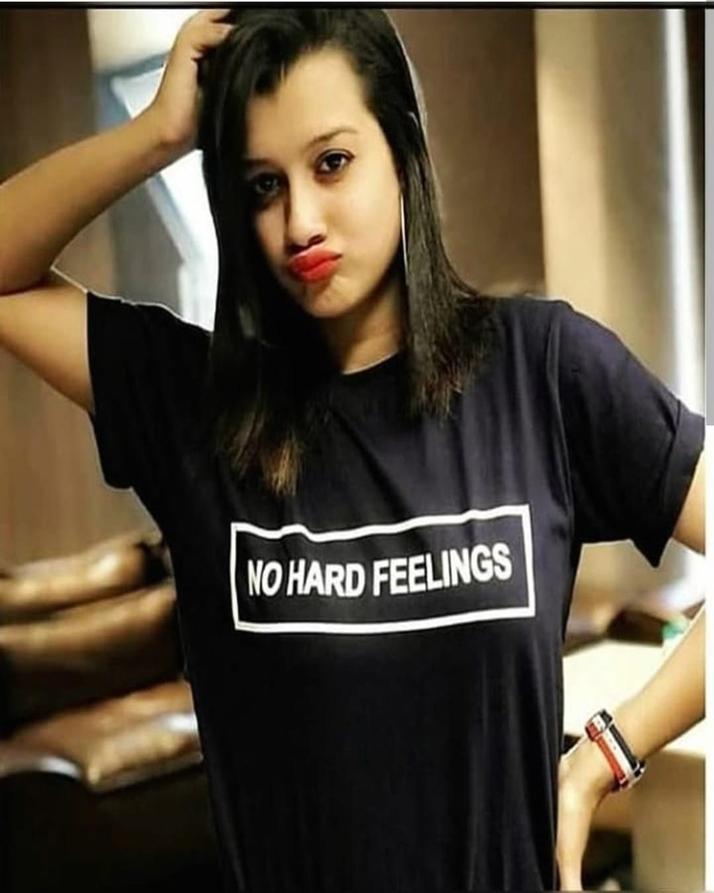 Black No Hard Feelings Cotton Printed T - Shirt For Women - DENIMS - Tops & T - Shirts - 