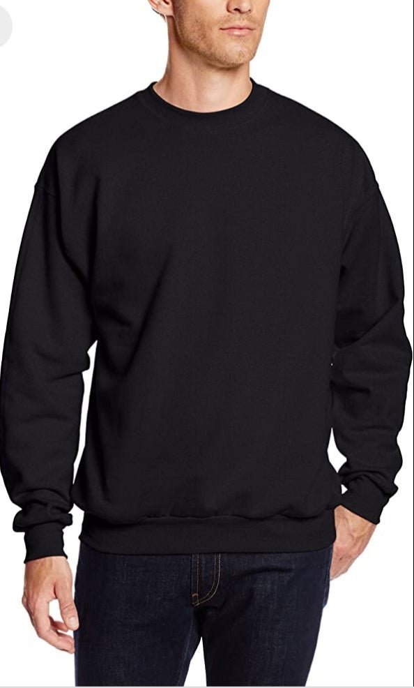 Black Plain Fleece Full Sleeves Pull Over Sweatshirt - Jumper For Men & Women - DENIMS - Hoodie & Sweatshirt - 