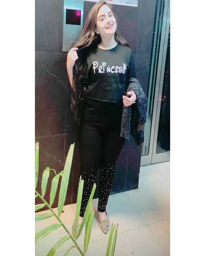 Black Princess Cotton Printed Crop T - Shirt For Women - DENIMS - Tops & T - Shirts - 