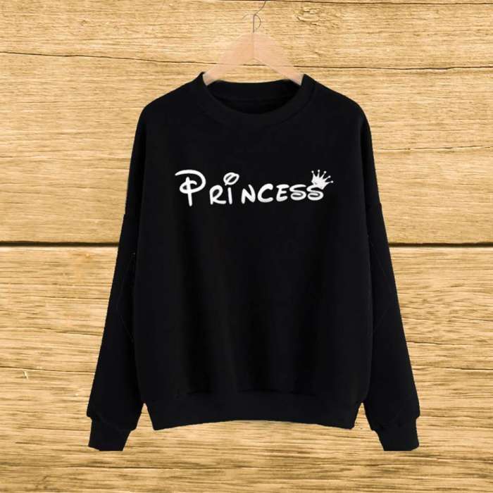 Black Princess Printed Sweat Shirt - DENIMS - Hoodies & Sweatshirts - 