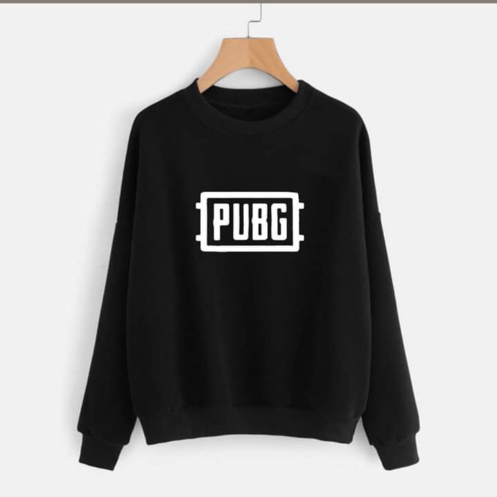 Black Pubg Fleece Full Sleeves Sweatshirt For Men - DENIMS - Hoodie & Sweatshirt - 