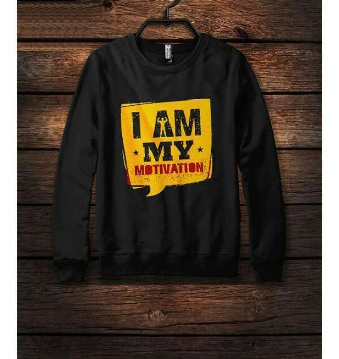 Black Round Neck Printed Sweatshirt For womens - DENIMS - Hoodies & Sweatshirts - 