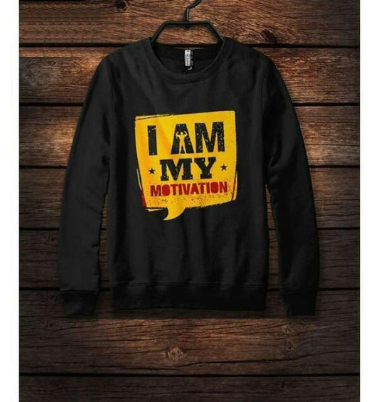 Black Round Neck Printed Sweatshirt For womens - DENIMS - Hoodies & Sweatshirts - 