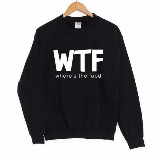 Black Where The Food Fleece Full Sleeves Pull Over Sweatshirt - DENIMS - Hoodies & Sweatshirts - 