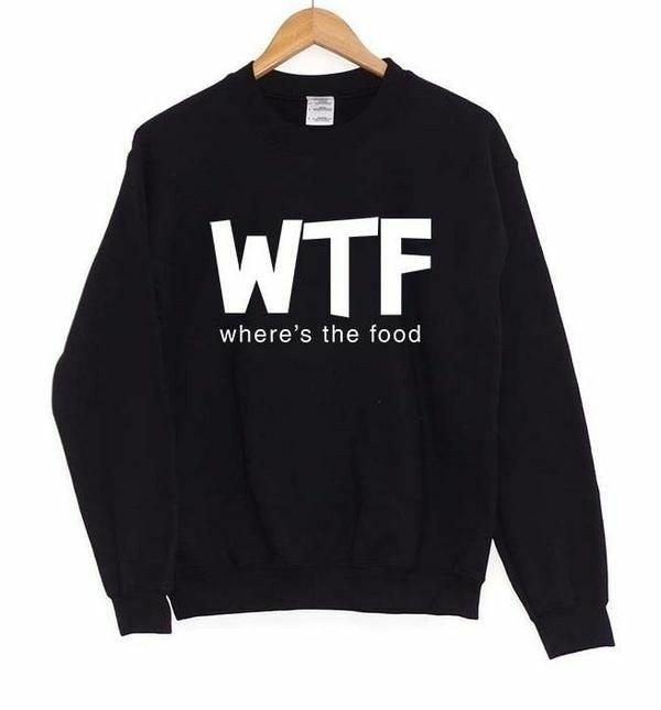 Black Where The Food Fleece Full Sleeves Pull Over Sweatshirt - DENIMS - Hoodies & Sweatshirts - 