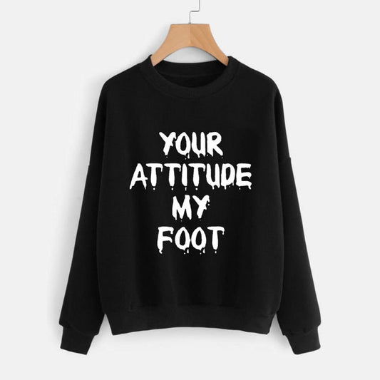 Black Your Attitude My Foot Printed Sweatshirt For Men - DENIMS - Hoodie & Sweatshirt - 