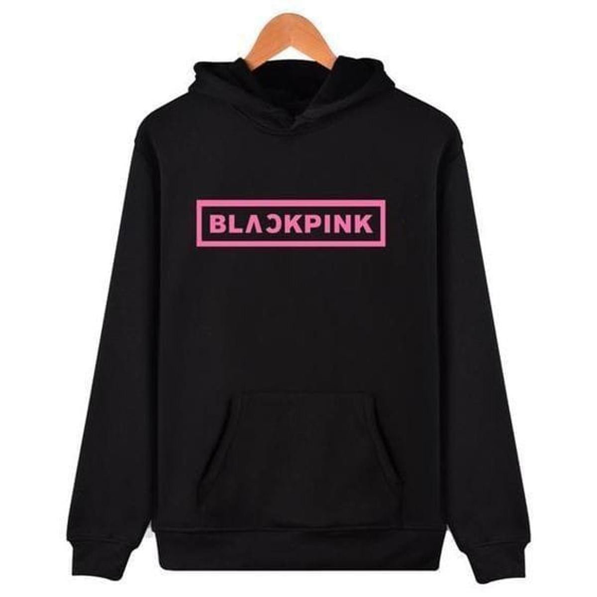 Blackpink Black Fleece Full Sleeves Pull Over Hoodie For Women - DENIMS - Hoodies & Sweatshirts - 