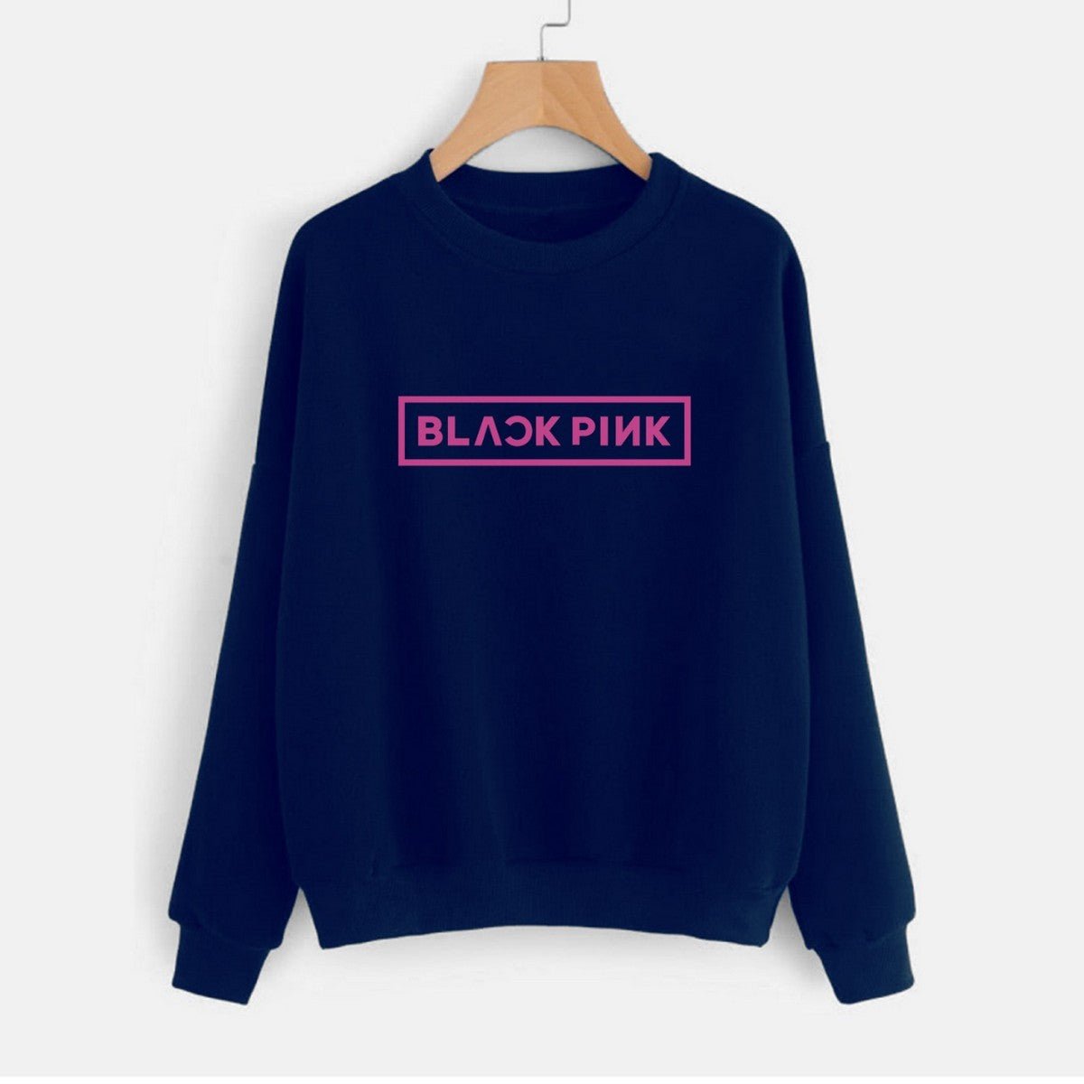 Blackpink Fleece Full Sleeves Pull Over Sweatshirt For Women - DENIMS - Hoodies & Sweatshirts - 