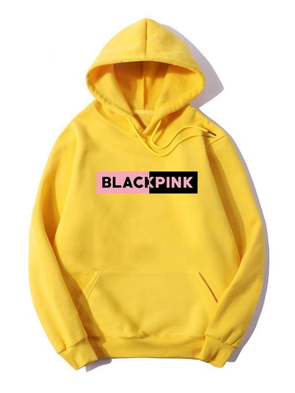 Blackpink Printed Fleece Full Sleeves Pull Over Hoodie For Women - DENIMS - Hoodies & Sweatshirts - 