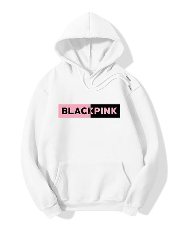 Blackpink Printed Fleece Full Sleeves Pull Over Hoodie For Women - DENIMS - Hoodies & Sweatshirts - 