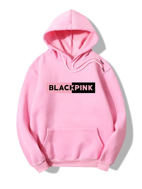 Blackpink Printed Fleece Full Sleeves Pull Over Hoodie For Women - DENIMS - Hoodies & Sweatshirts - 