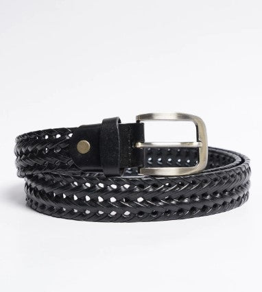 Black Leather Belt Waving Style