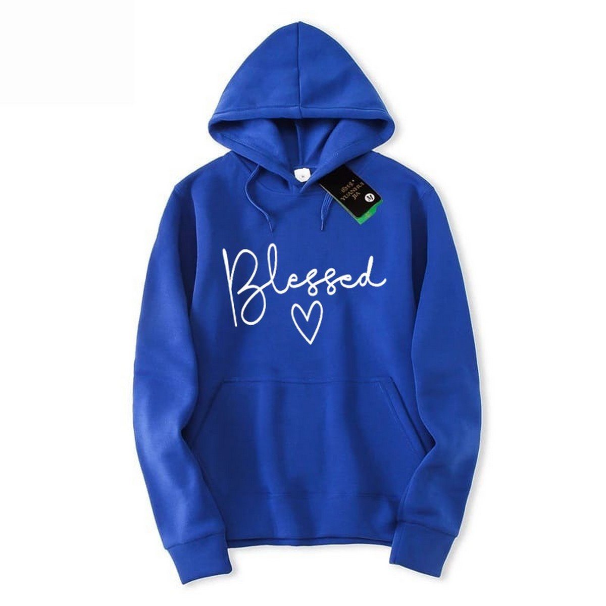 Blessed Printed Fleece Full Sleeves Pull Over Hoodie For Women - DENIMS - Hoodies & Sweatshirts - 