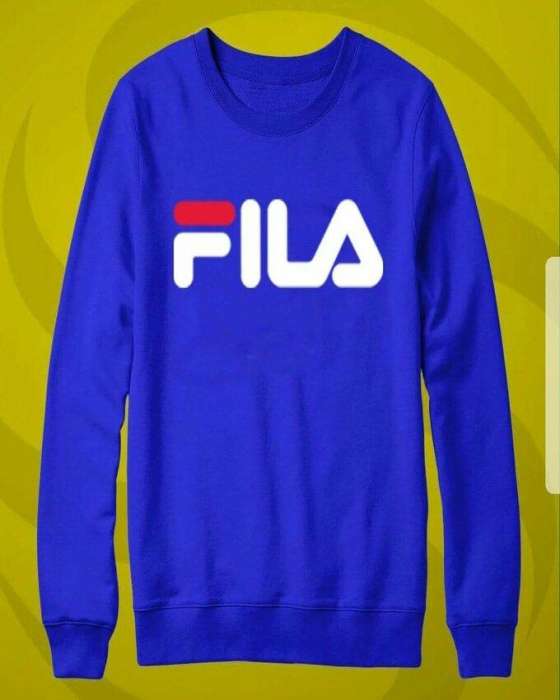 Blue Fila Printed Sweat Shirt For Women - DENIMS - Hoodies & Sweatshirts - 