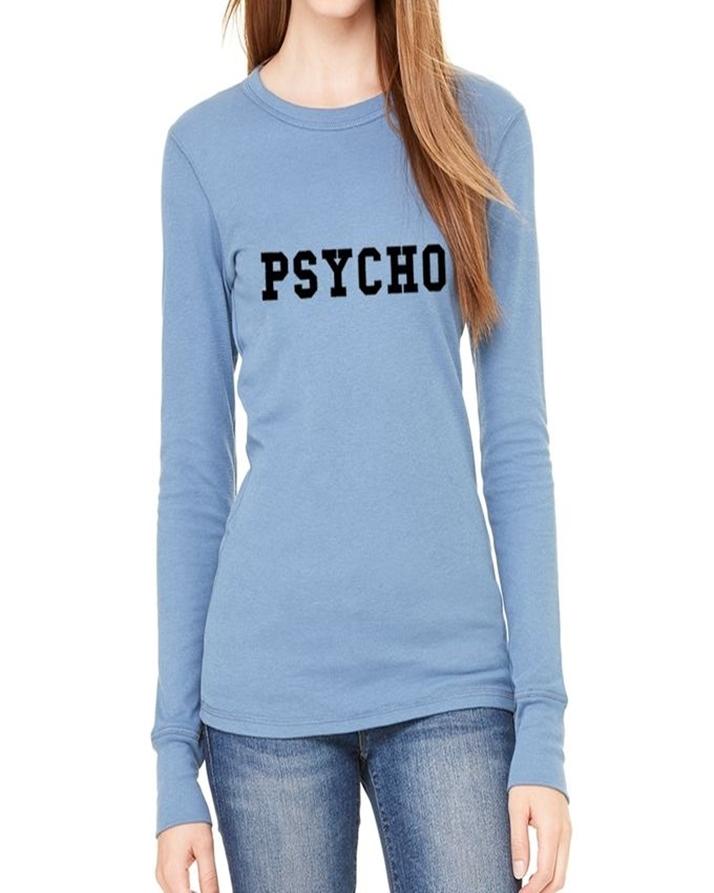 Blue Psycho Printed T - Shirt For Her - DENIMS - Tops & T - Shirts - 