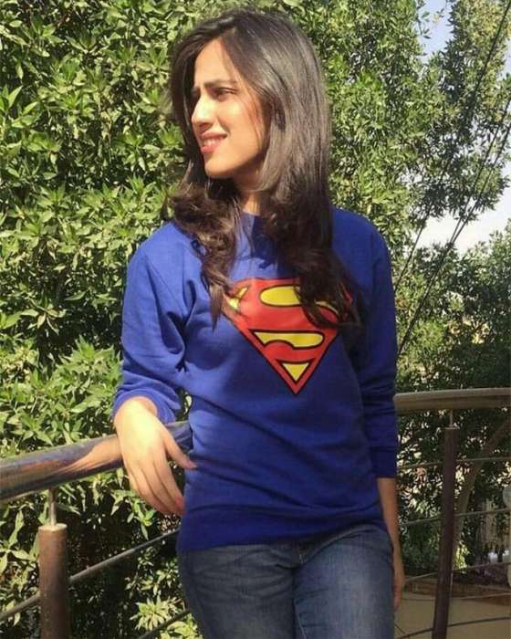 Blue Superman Print Sweat Shirt for womens 1025 - DENIMS - Hoodies & Sweatshirts - 
