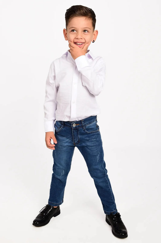 Boy's Jean Denim Trousers Lycra - DENIMS - Boys Jeans - 