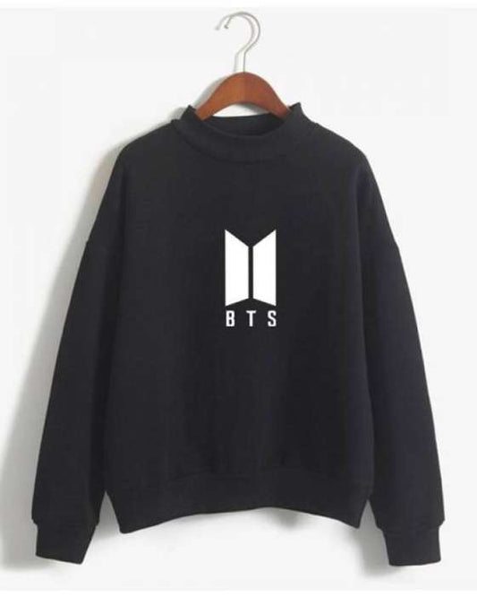 BTS Black Fleece Cotton Sweatshirt For Women - DENIMS - Hoodies & Sweatshirts - 