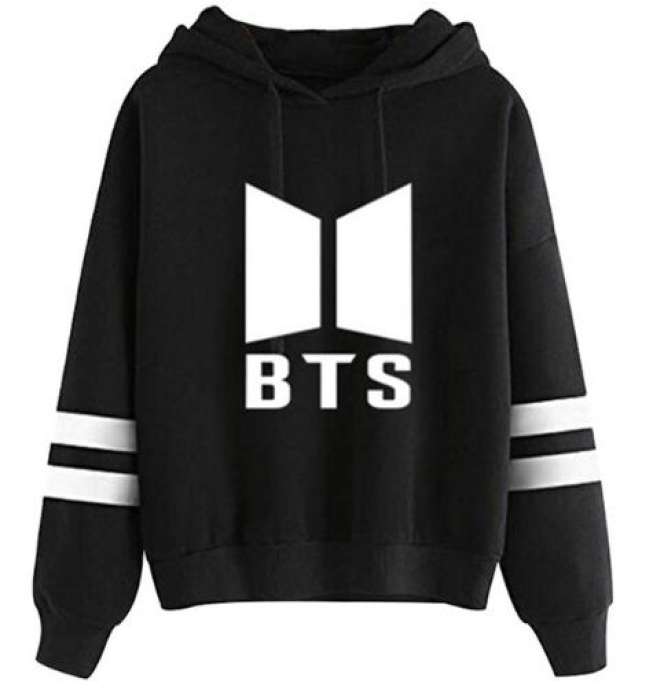 BTS Double Strip Pull Over Fleece Hoodies For womens - DENIMS - Hoodies & Sweatshirts - 