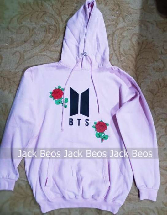 BTS Rose New Arrival Baby Pink Hoodie For Women - DENIMS - Hoodies & Sweatshirts - 