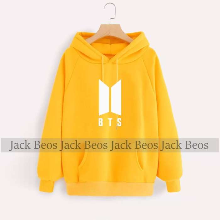 BTS Yellow Hoodie Pocket Drawstring Hooded Casual Pullover 288 - DENIMS - Hoodies & Sweatshirts - 