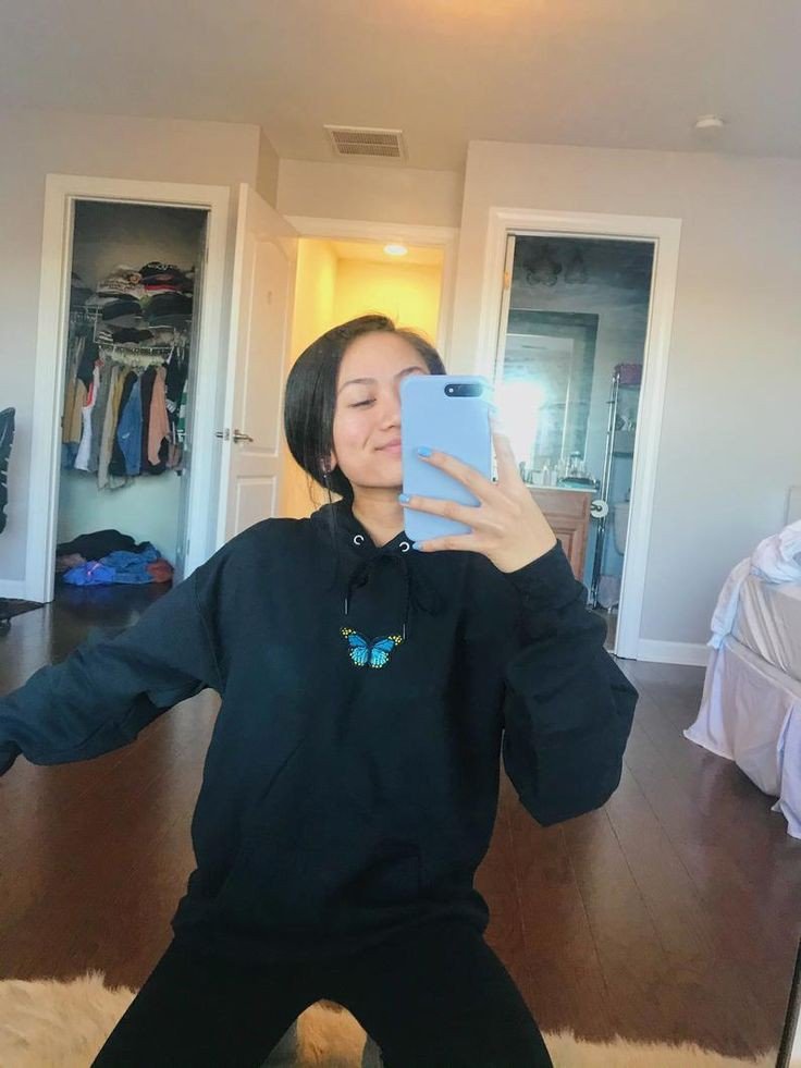 Butterfly Fleece Full Sleeves Pull Over Hoodie For Women - DENIMS - Hoodies & Sweatshirts - 