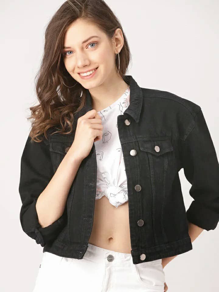 Women Black Solid Jacket