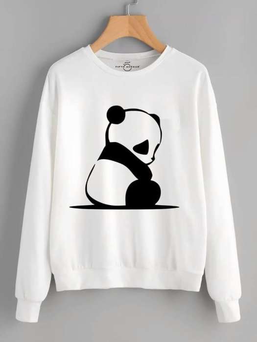 white panda cute sweatshirt for women (play and slay)