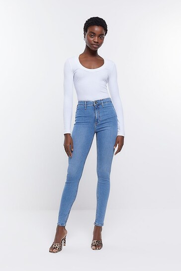 River Island Light Blue High Rise Jeggings