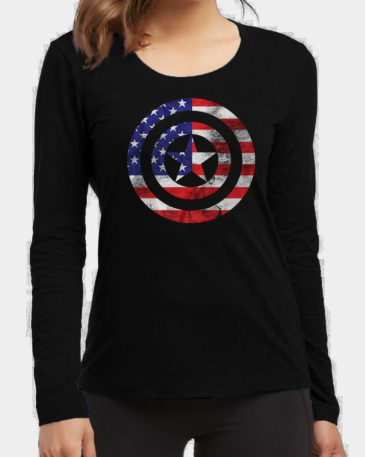 Captain America High New Fashion Black Quality High Printed Design - DENIMS - Tops & T - Shirts - 