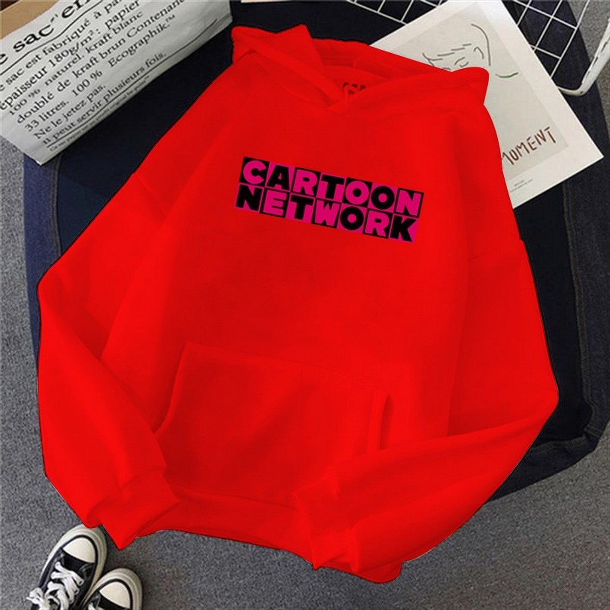 Cartoon Network Fleece Full Sleeves Pull Over Hoodie For Women - DENIMS - Hoodies & Sweatshirts - 