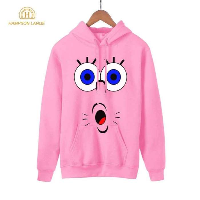 Cartoon Stylish Pink Printed Hoodie For Women - DENIMS - Hoodies & Sweatshirts - 