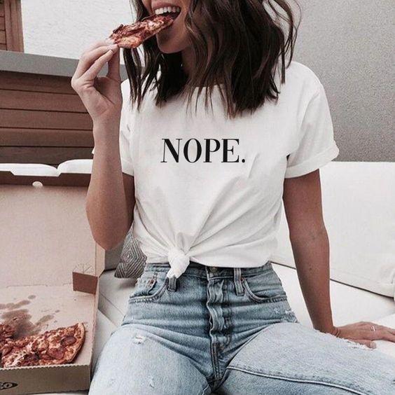 College Look T - Shirt For Elegant Women - DENIMS - Tops & T - Shirts - 