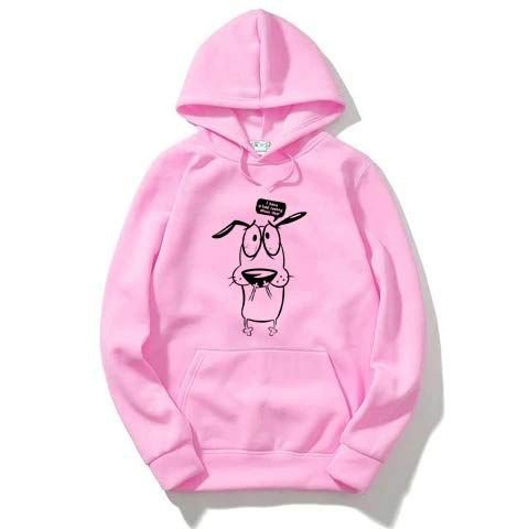 Courage The Cowardly Dog Fleece Full Sleeves Pull Over Hoodie For Women - DENIMS - Hoodies & Sweatshirts - 