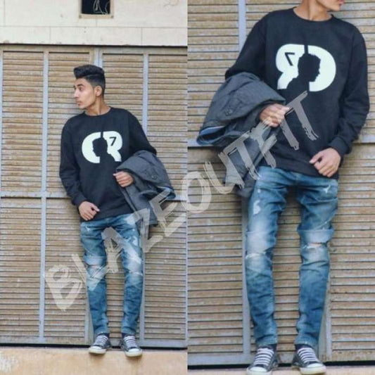 Cr7 100 Fleece Round Sweatshirt - DENIMS - Hoodies & Sweatshirts - 